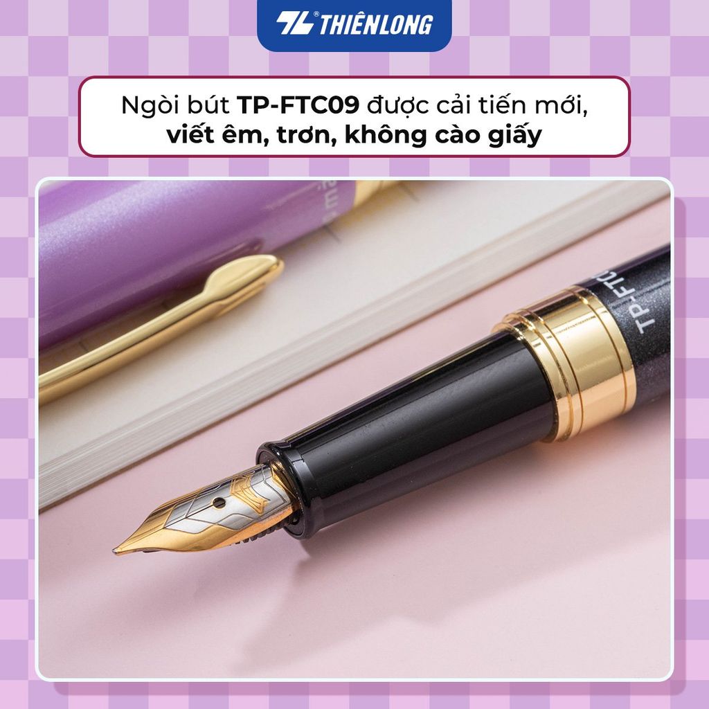 Bút máy luyện viết chữ đẹp Thiên Long, ngòi mài mỏng, thiết kế phù hợp với tay cầm học sinh