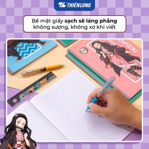 Tập vở Thiên Long 80/120 trang kẻ caro 6mm 70gsm - dành cho học sinh, sinh viên - Phiên bản Demon Slayer