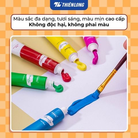 Bộ 12/18/24 màu Gouache dạng tuýp 12ml Thiên Long Colokit
