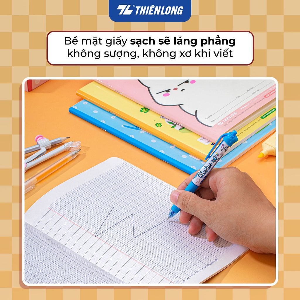 Tập học sinh chống lóa 80 trang 4 ô ly vuông 2.5mm 100gsm Thiên Long TP-NB003