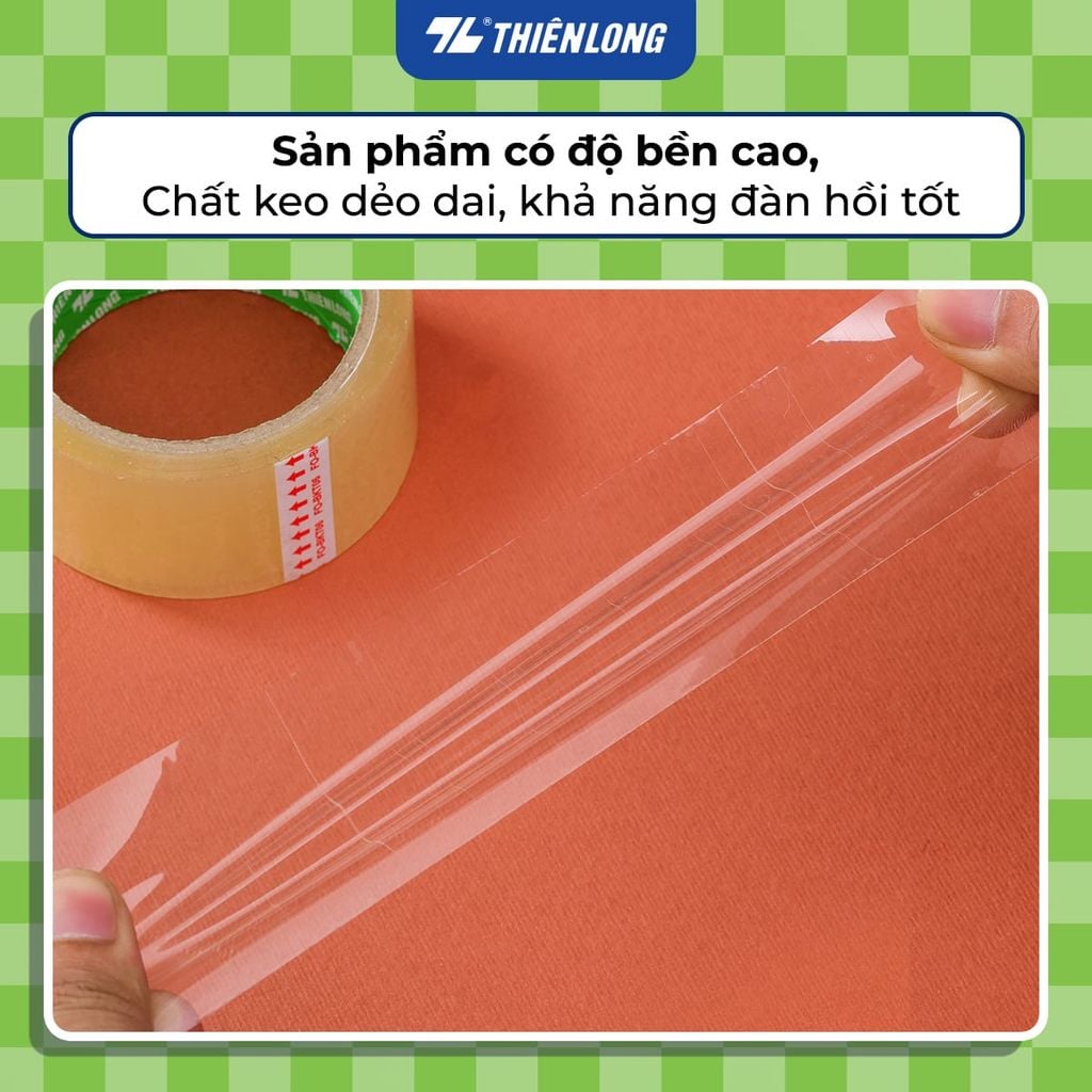 Combo 5 Băng keo trong Thiên Long Flexoffice 40-200 yards độ bám dính tốt, phù hợp cho nhiều nhu cầu đóng gói, văn phòng và gia đình