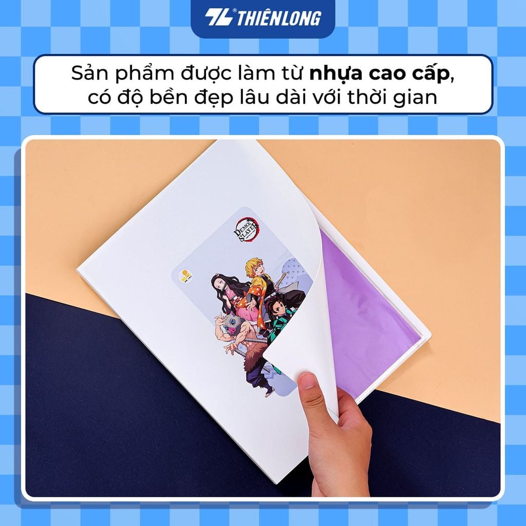 Bìa học sinh - Bìa văn phòng 30 lá A4 Thiên Long Demon Slayer DB-012/DS - Sức chứa 150 tờ A4