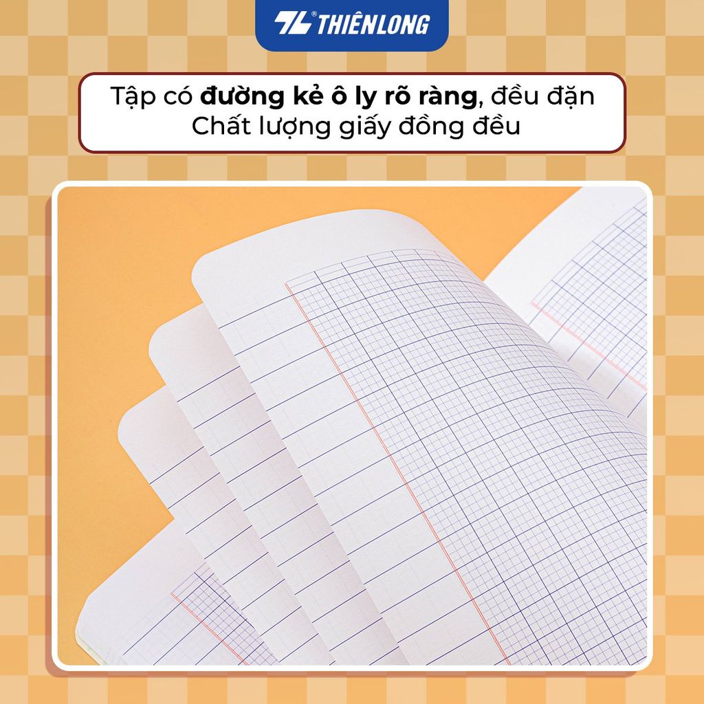 Combo 5/10/20 Tập học sinh chống lóa 80 trang 4 ô ly vuông 2.5mm 100gsm Thiên Long TP-NB003 - Mẫu ngẫu nhiên