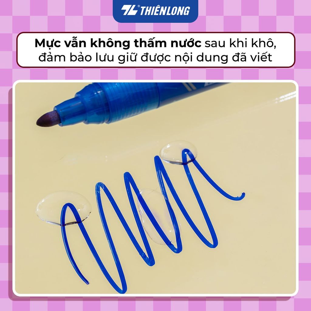 Combo 10 Bút lông dầu - Permanent Marker Thiên Long PM-025 - Bơm mực dễ dàng