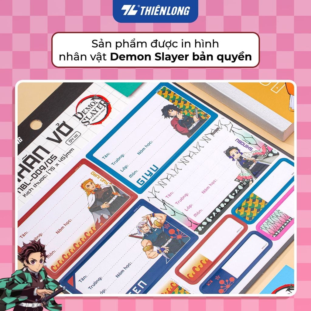 Nhãn vở Thiên Long - Phiên bản Demon Slayer NBL-009/DS