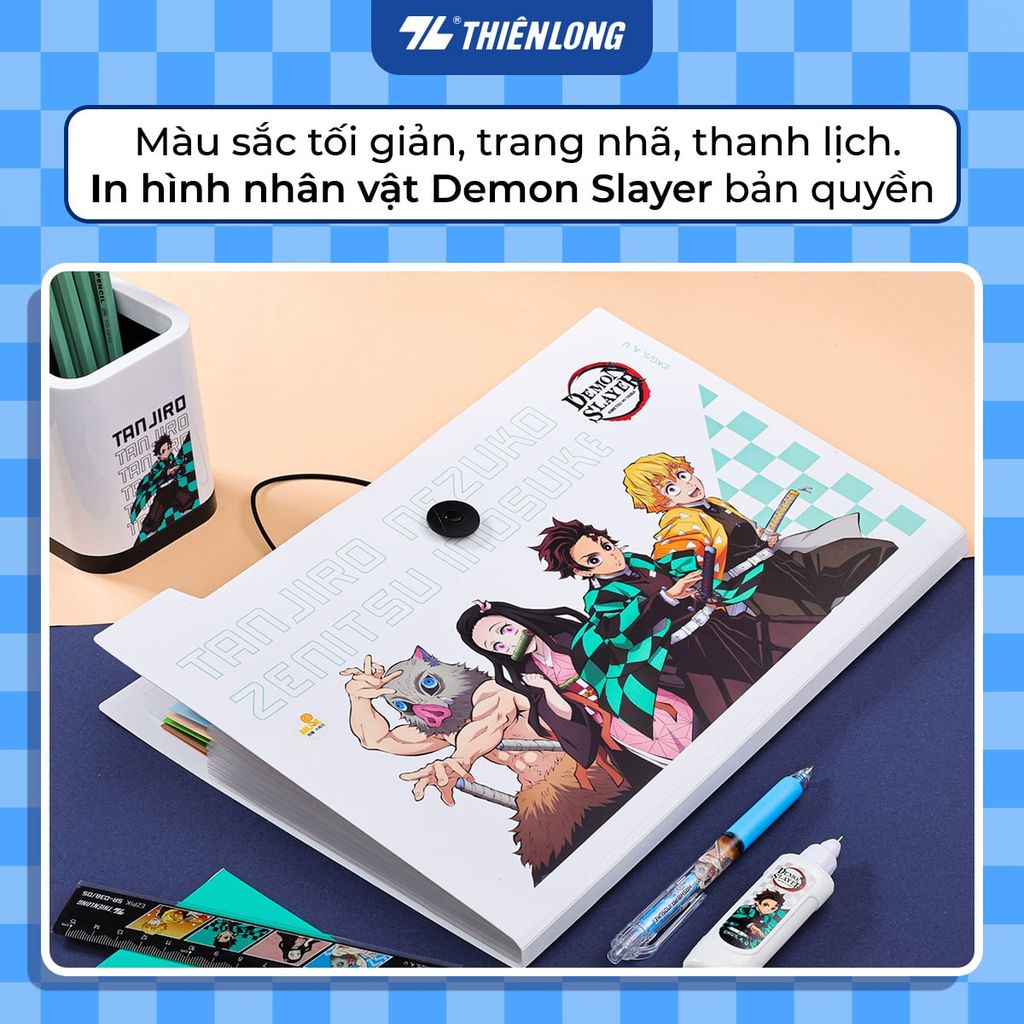 Bìa 8 ngăn hồ sơ tài liệu văn phòng - học sinh A4 Thiên Long Demon Slayer DF-006/DS