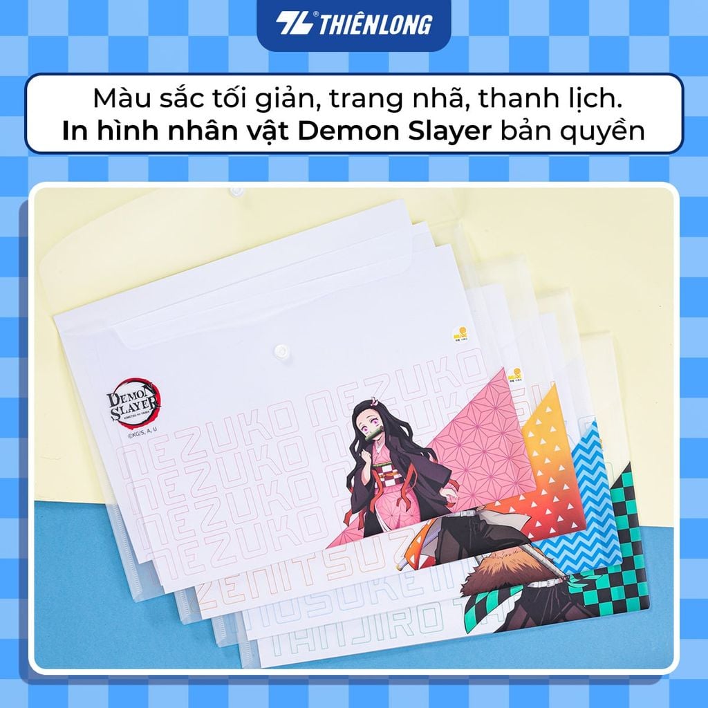 Bìa nút Thiên Long - Bìa tài liệu A4 CBF-008/DS - Phiên bản Demon Slayer