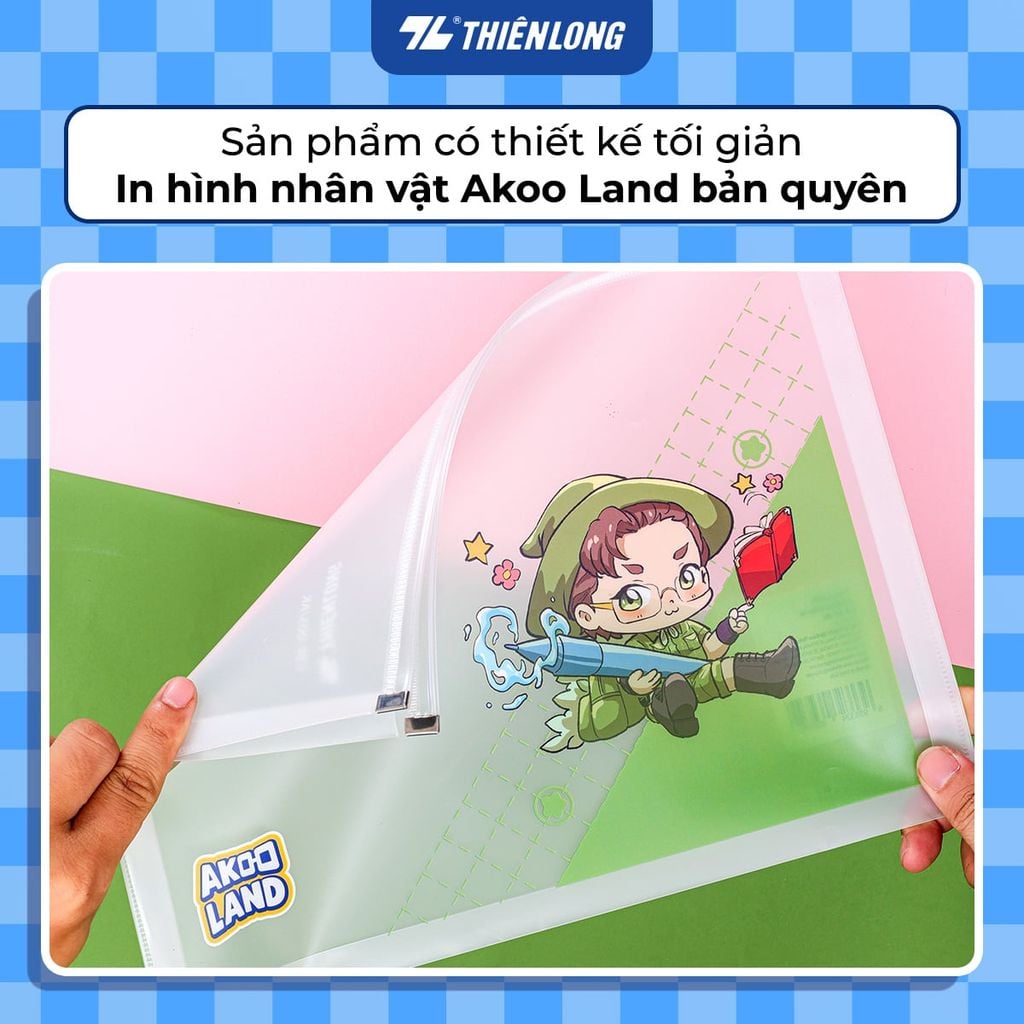 Túi Zip Thiên Long - Túi đựng tài liệu A4 CBF-005/AK - Phiên bản Akooland