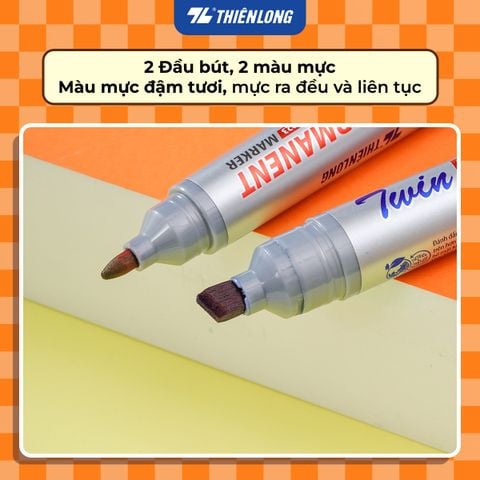 Combo 10 Bút lông dầu 2 đầu mực - Twin Permanent Marker Thiên Long PM-023
