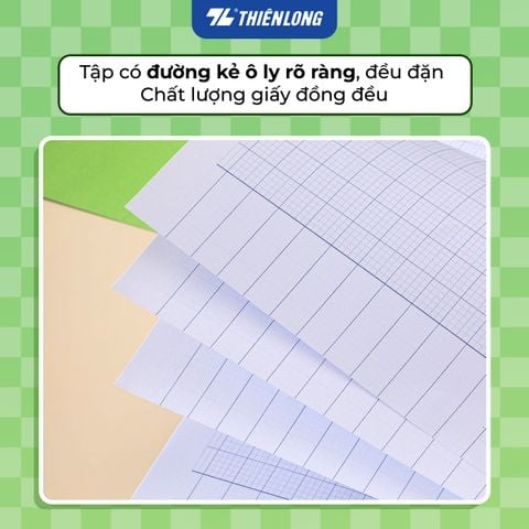 Tập học sinh 96 trang 5 ô ly vuông 80 gsm Điểm 10 TP-NB074 (hình ngẫu nhiên)