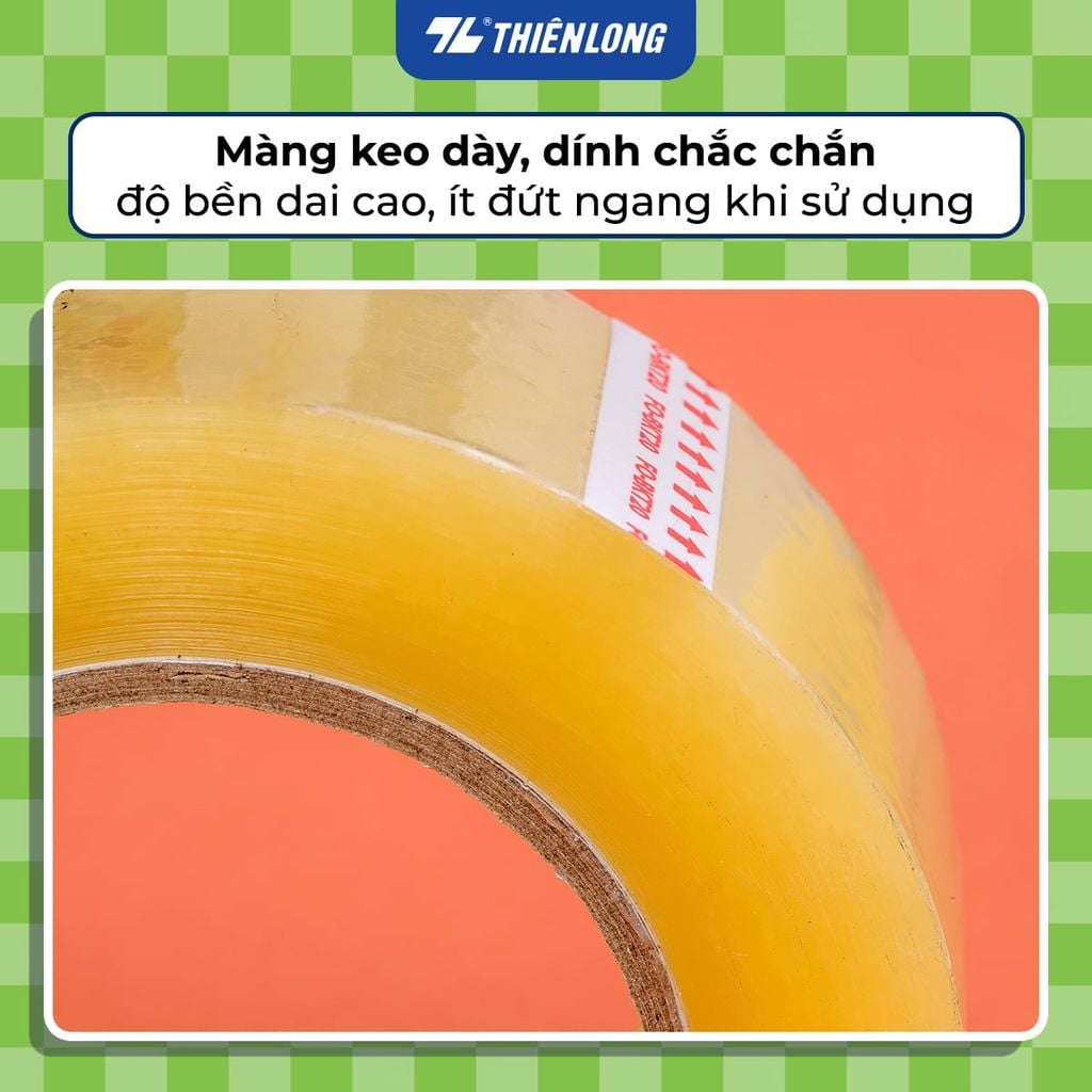 Combo 5 Băng keo trong Thiên Long Flexoffice 40-200 yards độ bám dính tốt, phù hợp cho nhiều nhu cầu đóng gói, văn phòng và gia đình