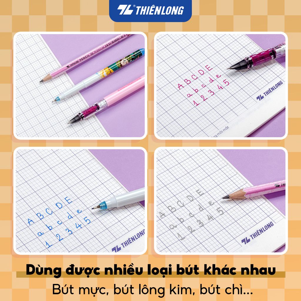 Tập học sinh chống lóa 80 trang 4 ô ly vuông 2.5mm 100gsm Thiên Long TP-NB003