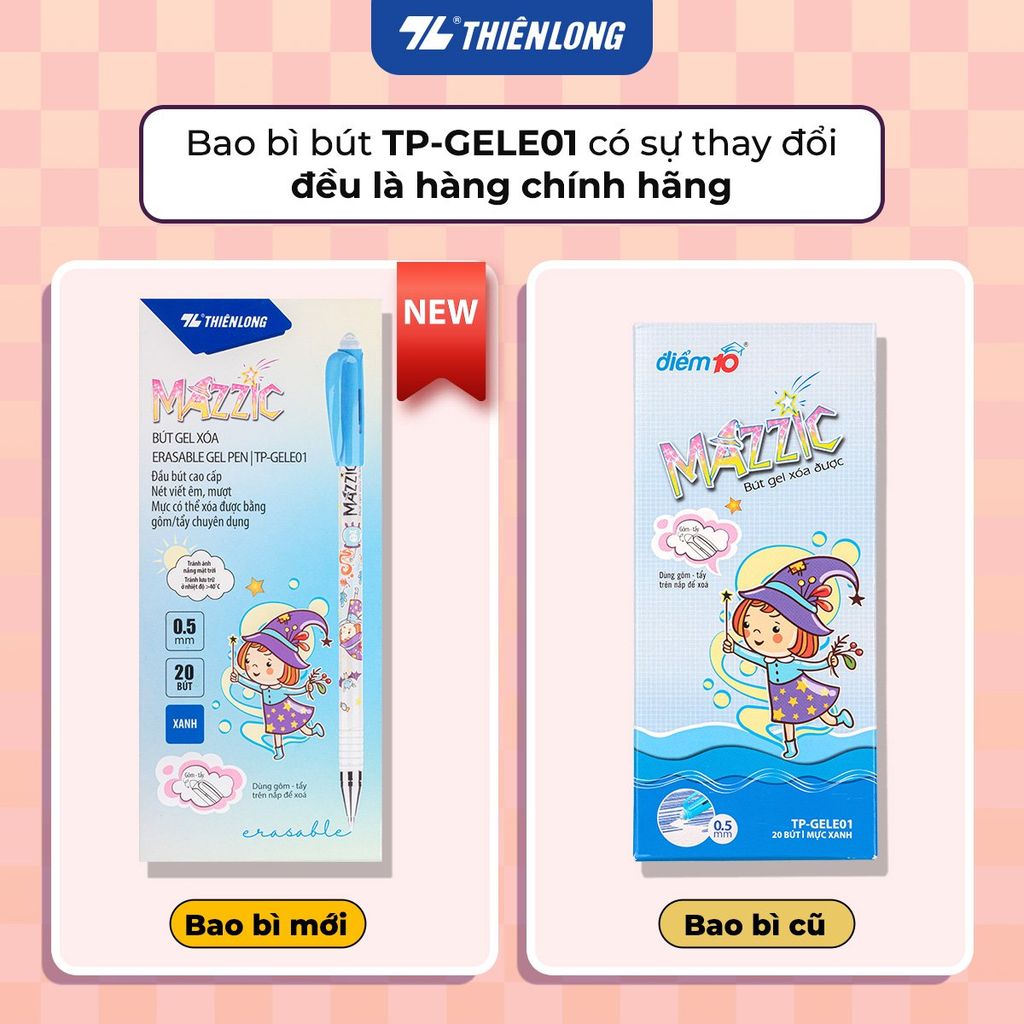 Combo 20 Bút Gel Điểm 10 xóa được TP-GELE01