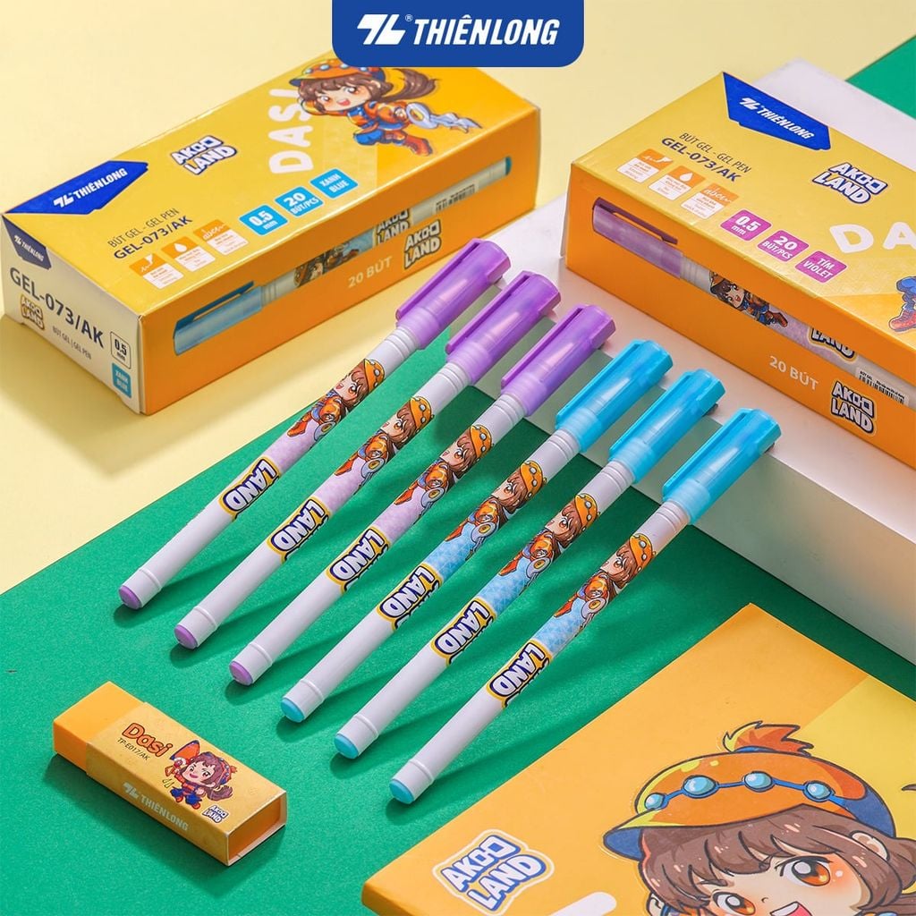 Combo 5/10/20 Bút gel Akooland Dasi Thiên Long GEL-073/AK - Mực khô siêu nhanh