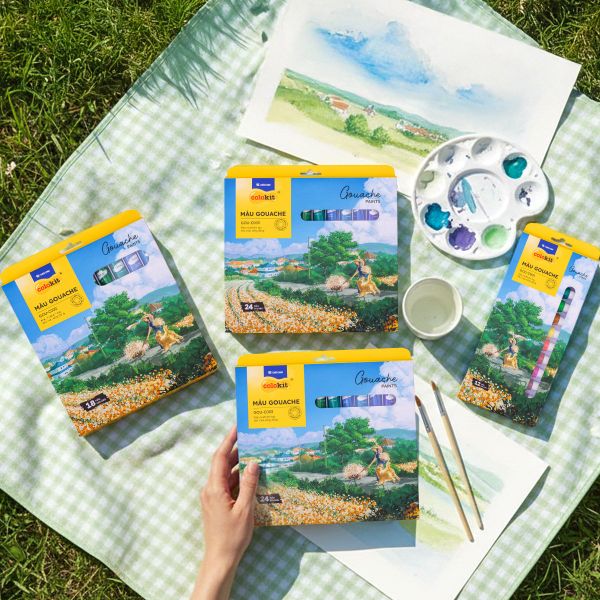 Bộ 12/18/24 màu Gouache dạng tuýp 12ml Thiên Long Colokit