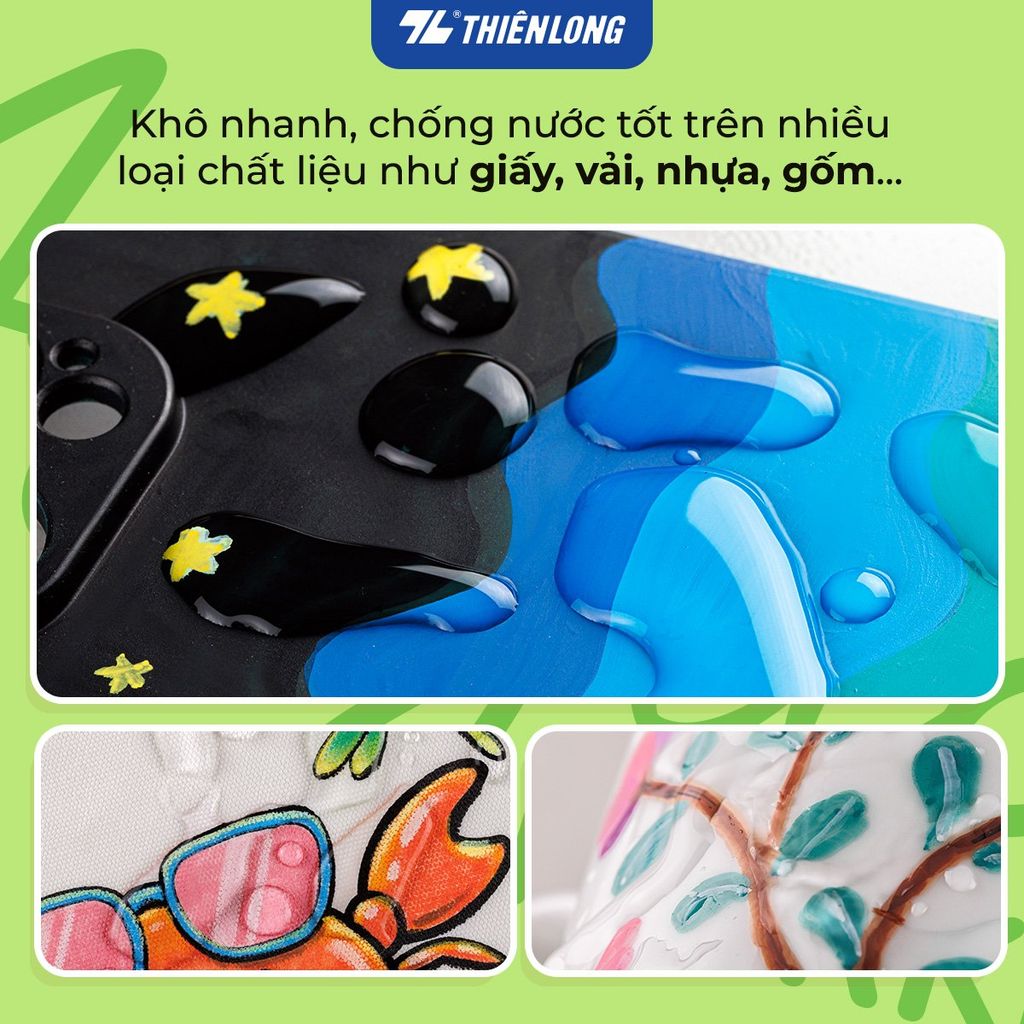 Acrylic Markers Bút sơn/ Bút lông 6/12/24 màu ThiênLong Colokit - Màu sắc tươi sáng, Mượt tay đều màu