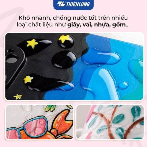Acrylic Markers/ Bút sơn/ Bút lông 12/24/36 màu ThiênLong Colokit - Màu sắc tươi sáng, Không thấm qua mặt giấy