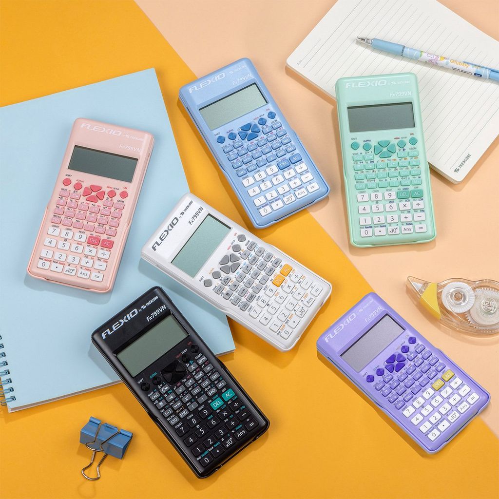 Máy tính khoa học Thiên Long Flexio Fx799VN, 4 màu pastel mới, bảo hành 7 năm, 1 đổi 1 trong 1 năm đầu