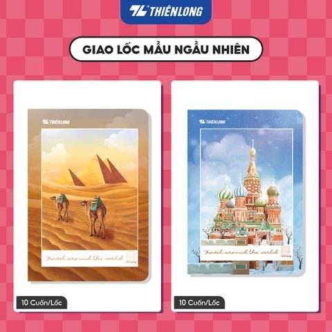 Tập học sinh 120 trang kẻ ngang 7mm 70 gsm Thiên Long Buddies Travel TP-NB104 - Mẫu ngẫu nhiên