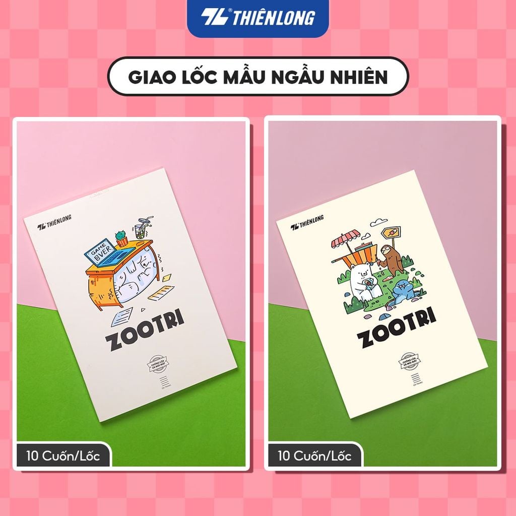 Tập học sinh Thiên Long ZOOTRI 120 trang 70gsm kẻ ngang 7mm – Chống lóa, dịu mắt