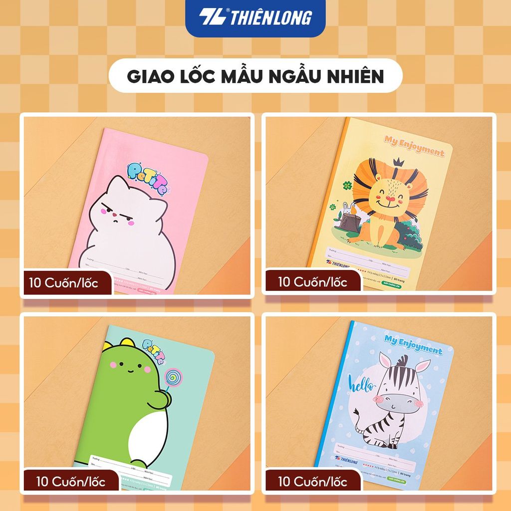 Tập học sinh chống lóa 80 trang 4 ô ly vuông 2.5mm 100gsm Thiên Long TP-NB003