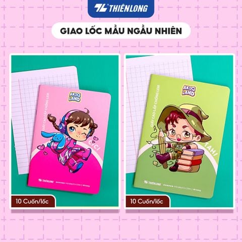 Tập học sinh chống lem 48 trang 4 ô ly vuông 2.5mm 120gsm Thiên Long NB-119/AK - Akooland thế giới học cụ thần kỳ - Mẫu ngẫu nhiên