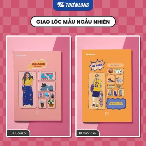 Tập học sinh 200 trang 4ôly ngang 2mm 70 gsm Thiên Long Me Pack NB-149 – Mẫu ngẫu nhiên
