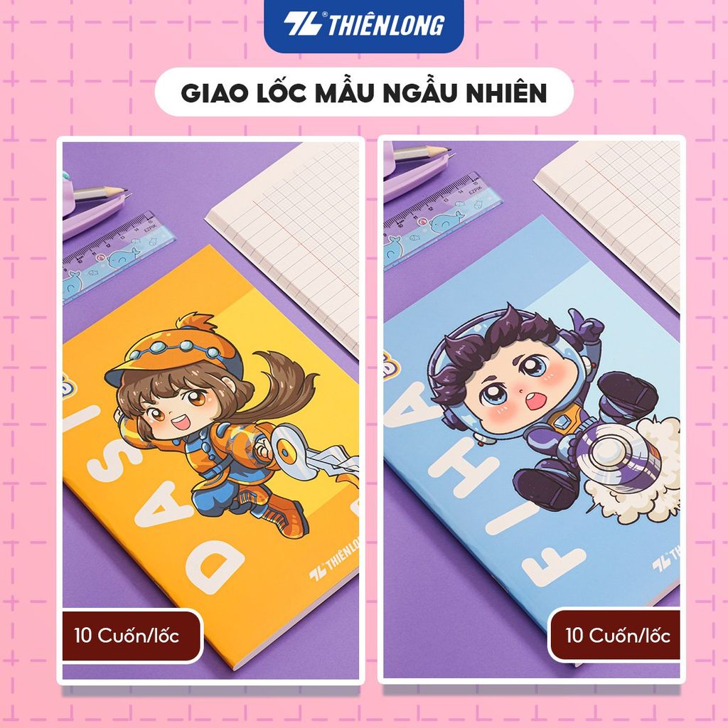 Tập học sinh chống lóa 96 trang 4 ô ly vuông 2mm 100gsm Thiên Long NB-117/AK - Akooland thế giới học cụ thần kỳ - Mẫu ngẫu nhiên