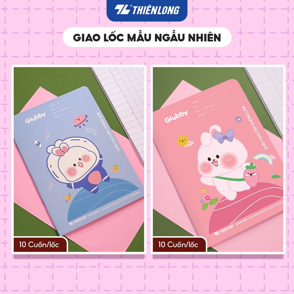 Combo 5 Tập học sinh 48 trang 5 ô ly vuông 2.5mm chấm kẻ 2/3 120gsm NB-120 Thiên Long - Mẫu ngẫu nhiên