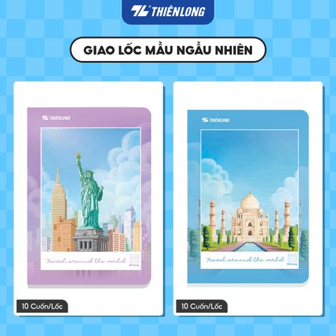 Tập học sinh 80 trang kẻ ngang 7mm 70 gsm Thiên Long Buddies Travel TP-NB103 – Mẫu ngẫu nhiên