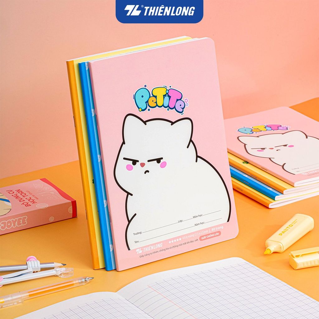 Tập học sinh chống lóa 80 trang 4 ô ly vuông 2.5mm 100gsm Thiên Long TP-NB003