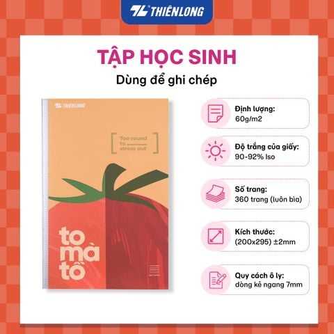Tập may gáy A4 360 trang kẻ ngang 7mm 60 gsm Thiên Long NB-154 – Mẫu ngẫu nhiên