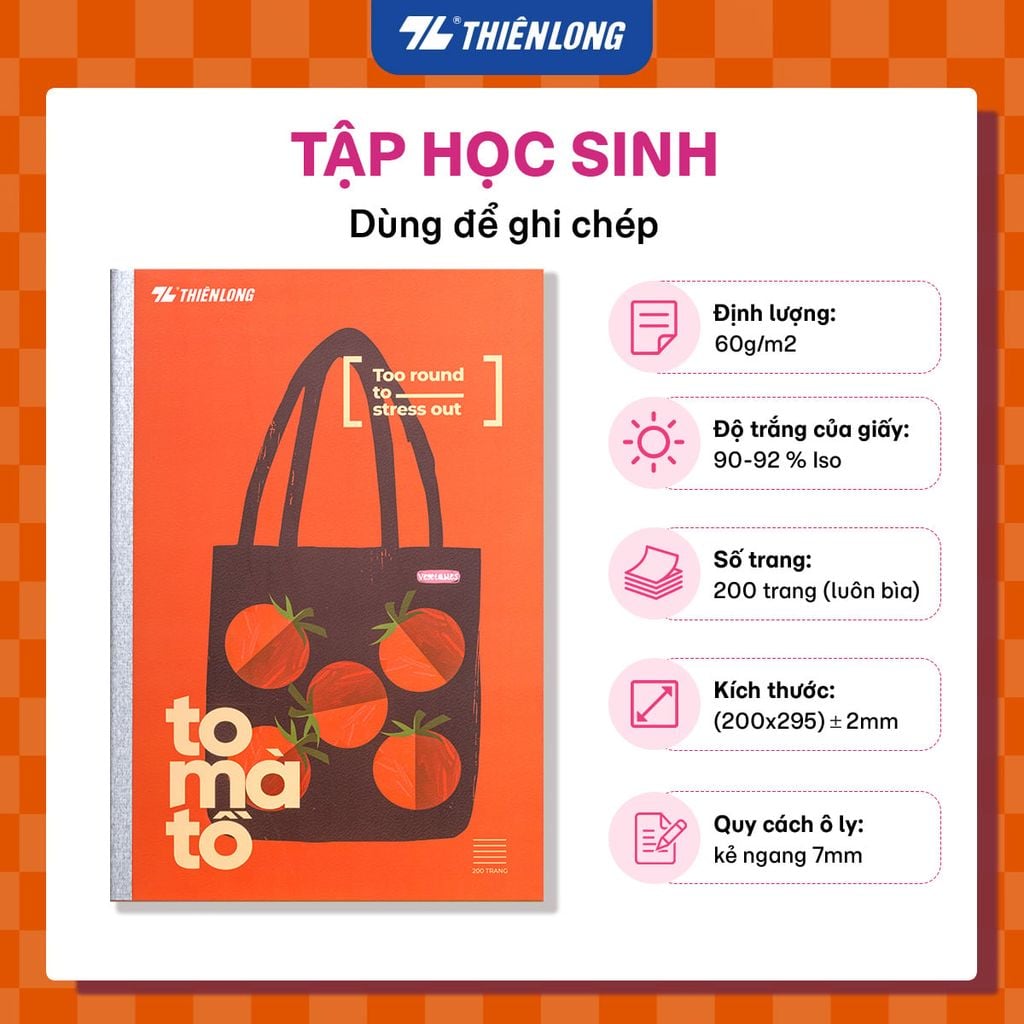 Tập học sinh Thiên Long 200 trang kẻ ngang 7mm 60gsm - Mẫu ngẫu nhiên