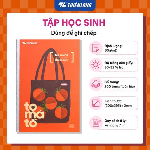 Tập học sinh Thiên Long 200 trang kẻ ngang 7mm 60gsm NB-140 - Mẫu ngẫu nhiên