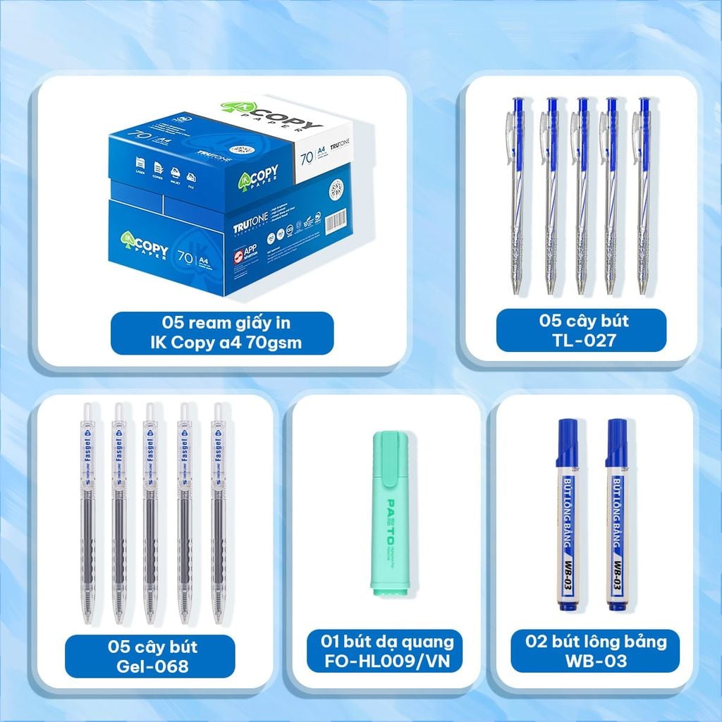 Combo giấy in văn phòng hanh thông