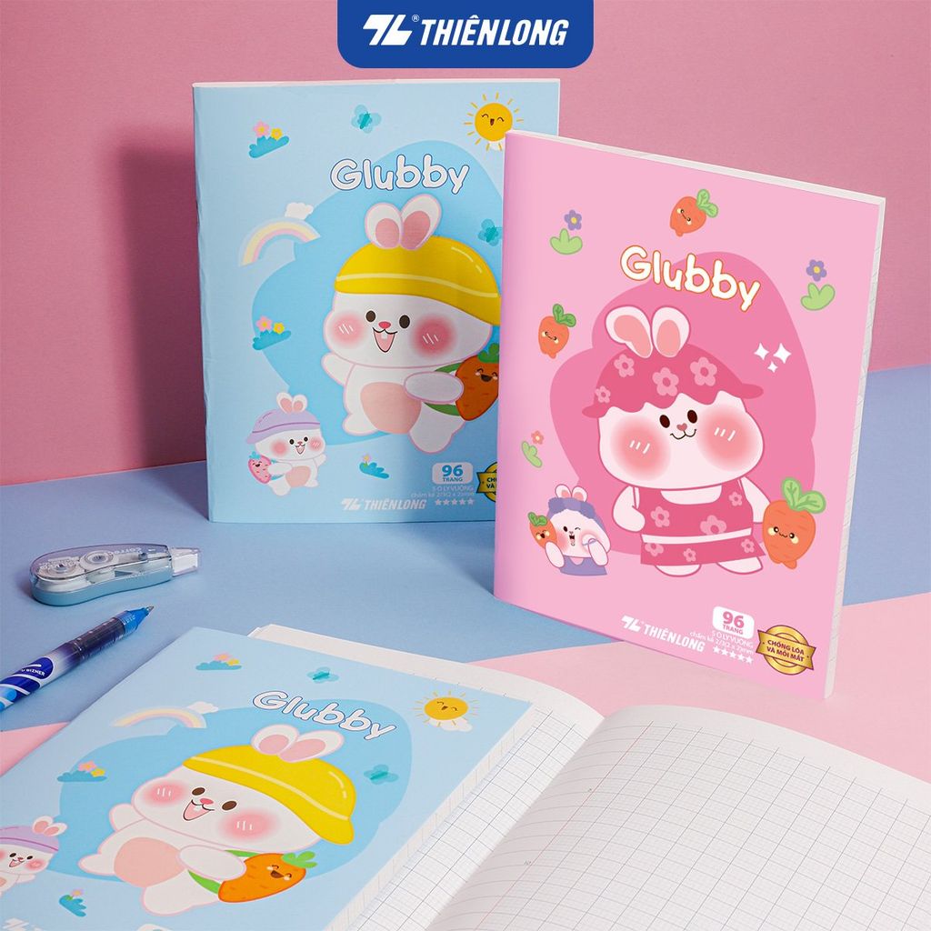 Combo 10 Tập học sinh 96 trang 5 ô ly vuông 2mm chấm kẻ 2/3 100gsm NB-118 Thiên Long - Mẫu ngẫu nhiên