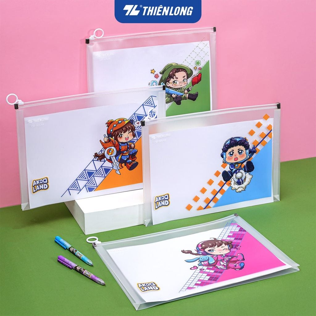 Túi Zip Thiên Long - Túi đựng tài liệu A4 CBF-005/AK - Phiên bản Akooland