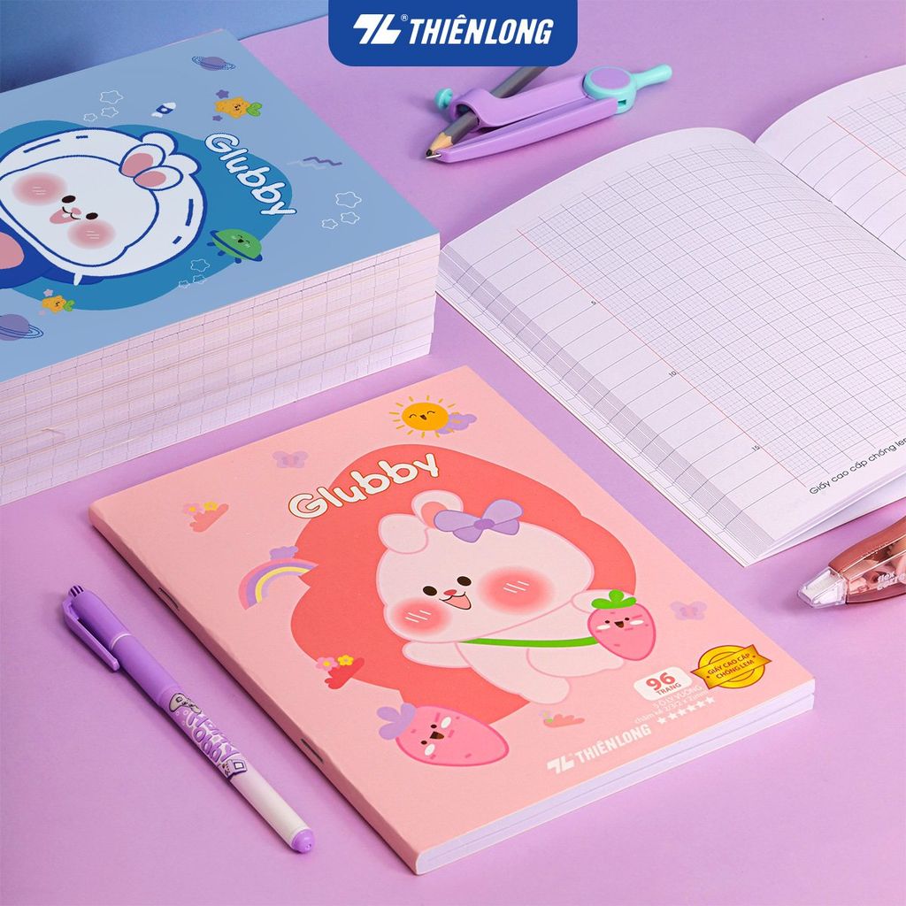 Combo 5 Tập học sinh 96 trang 5 ô ly vuông 2mm chấm kẻ 2/3 120gsm NB-122 Thiên Long - Mẫu ngẫu nhiên