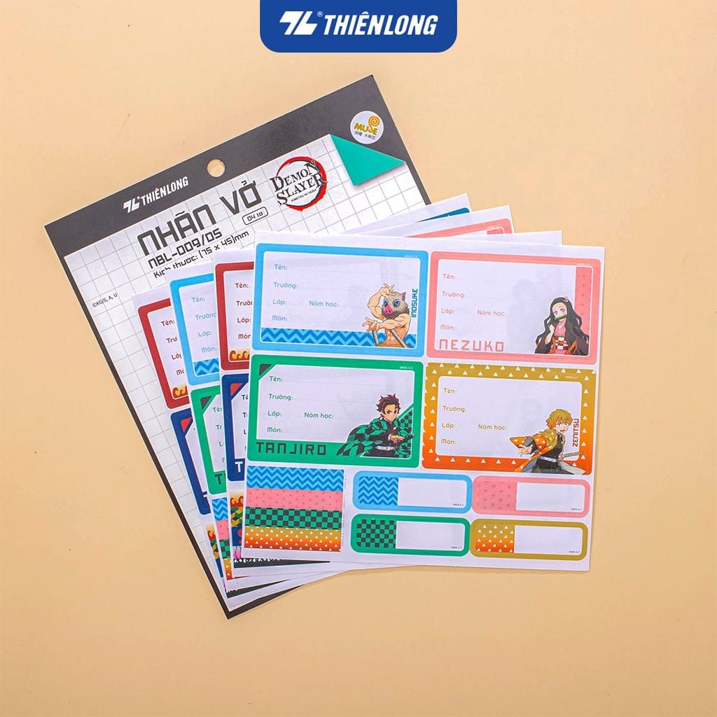 Nhãn vở Thiên Long - Phiên bản Demon Slayer NBL-009/DS