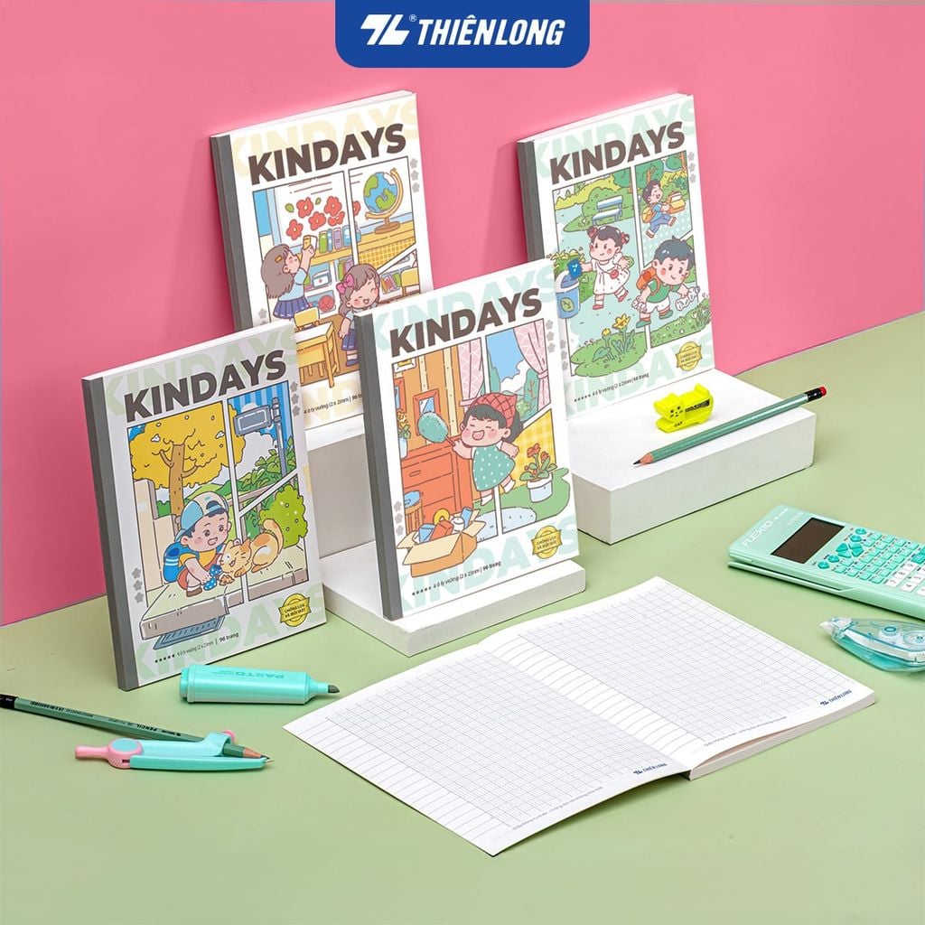 Tập học sinh 96 trang 4 ôly vuông 100 gsm Thiên Long KINDAYS - Mẫu ngẫu nhiên