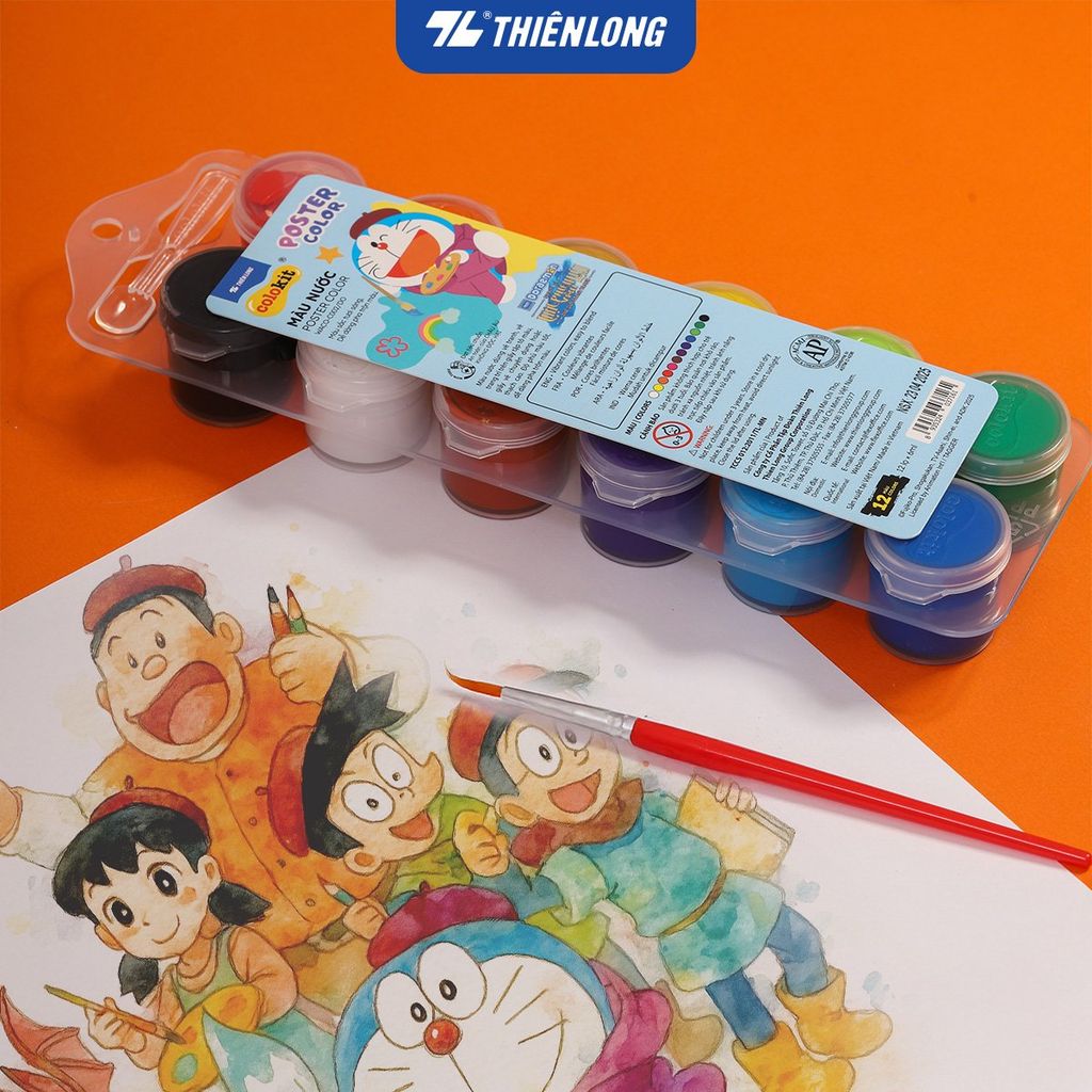 Bộ 12 Màu nước Thiên Long Colokit WACO-C002/DO - Phiên bản Nobita Và Câu Chuyện Thế Giới Trong Tranh 2025