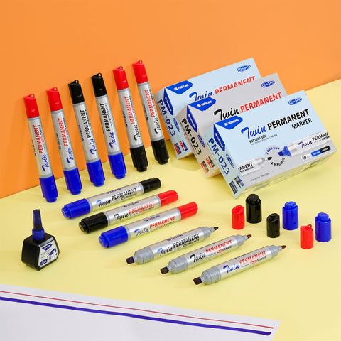 Combo 10 Bút lông dầu 2 đầu mực - Twin Permanent Marker Thiên Long PM-023