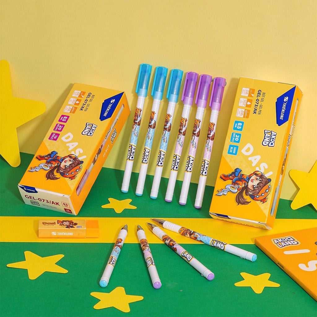 Combo 5/10/20 Bút gel Akooland Dasi Thiên Long GEL-073/AK - Mực khô siêu nhanh