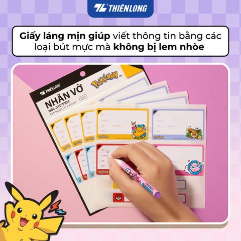 Nhãn vở - Nhãn tập Thiên Long Pokémon NBL-010/PKM