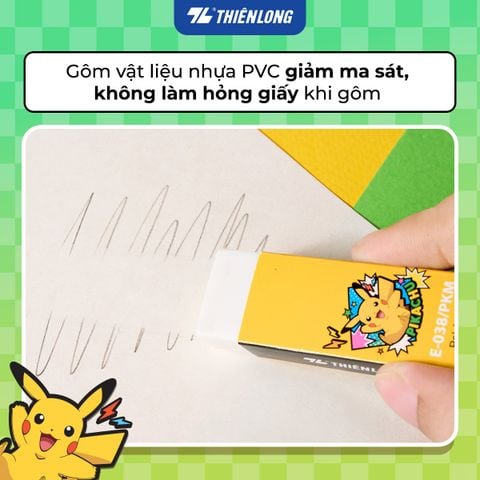 Gôm tẩy Thiên Long Pokémon kháng khuẩn Nhật Bản - Mẫu ngẫu nhiên