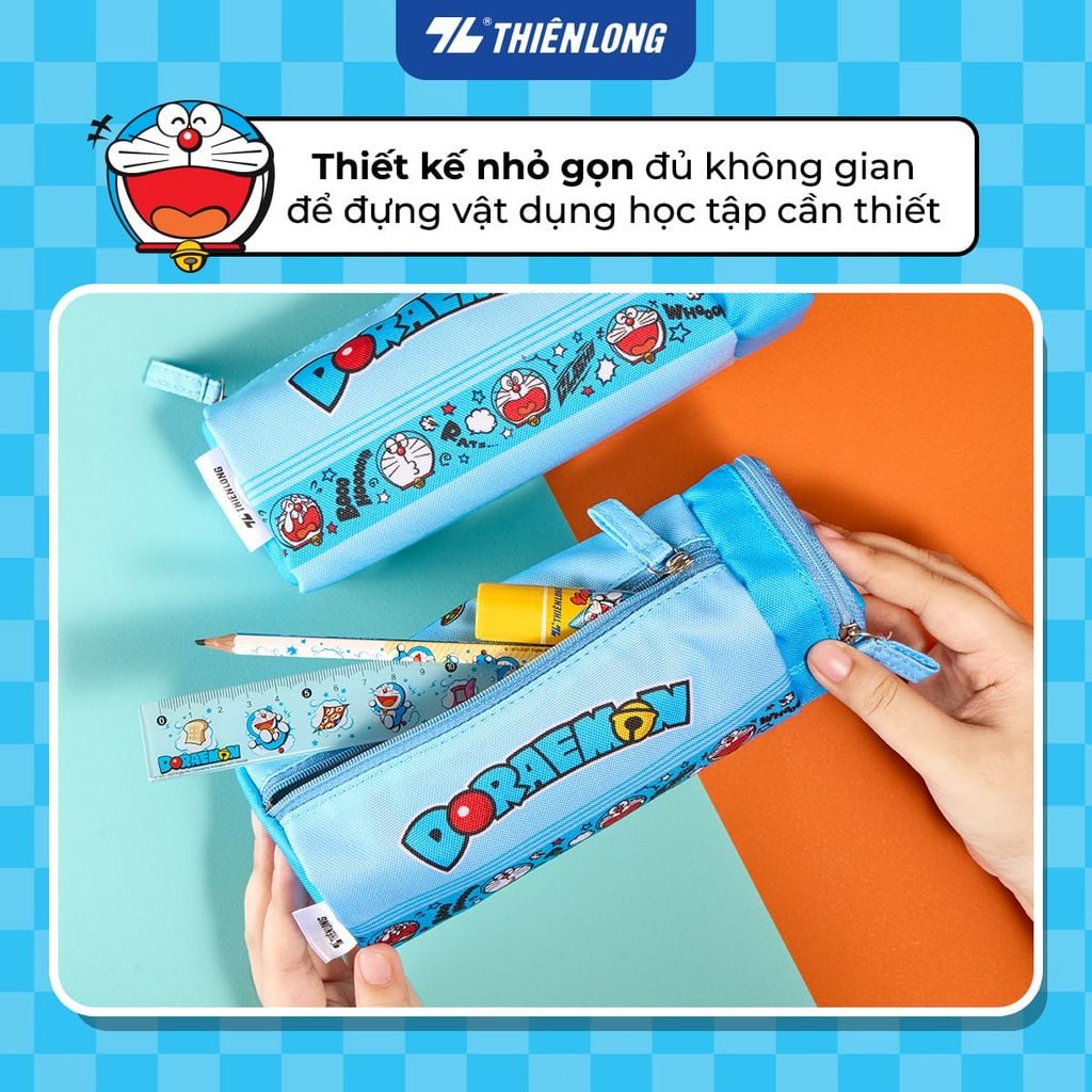 Túi - Bóp viết Thiên Long Doraemon PCA-023/DO Hộp bút dây kéo