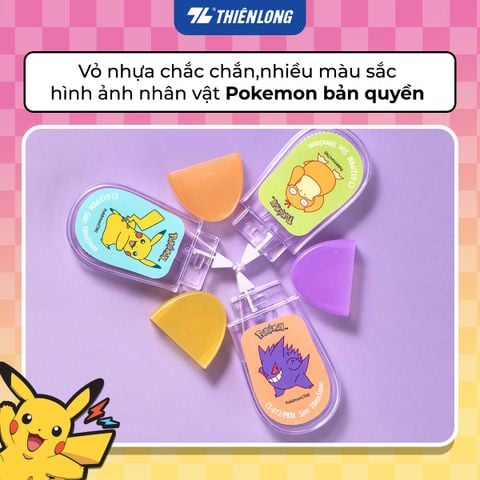 Băng xóa kéo Thiên Long Pokémon CT-012/PKM 5mm x 10m – Khô Nhanh, Che Phủ Tốt