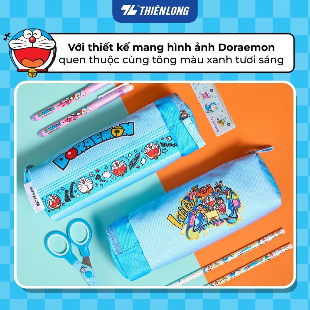Túi - Bóp viết Thiên Long Doraemon PCA-023/DO Hộp bút dây kéo