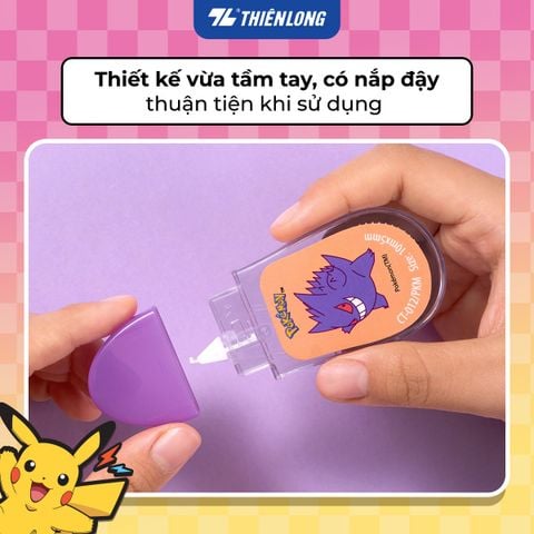 Băng xóa kéo Thiên Long Pokémon CT-012/PKM 5mm x 10m – Khô Nhanh, Che Phủ Tốt
