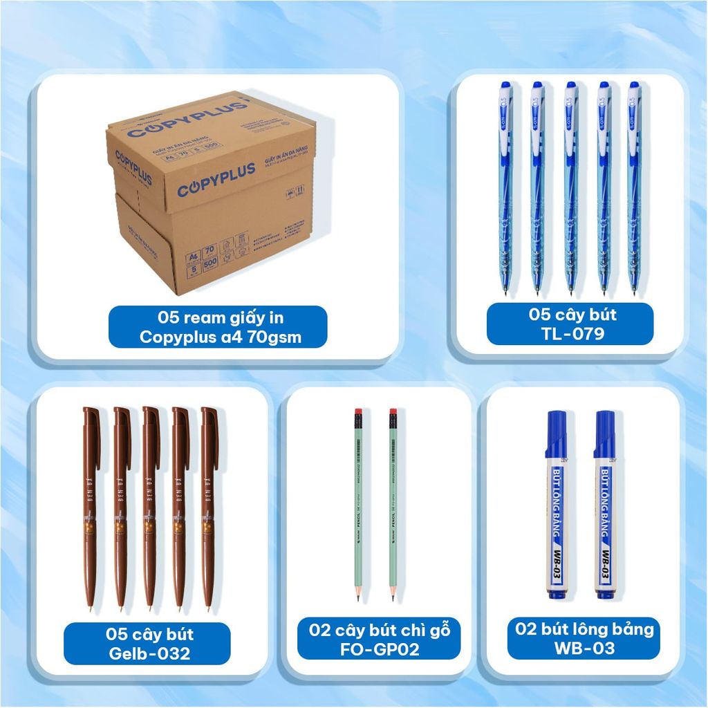 Combo giấy in văn phòng thuận lợi